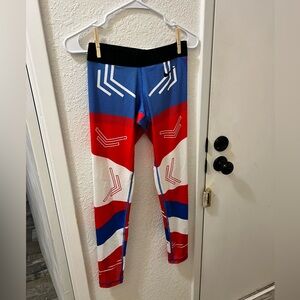 Red/white blue Nike leggings